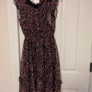Aqua Brand Black and Pink Confetti Patterned Dress